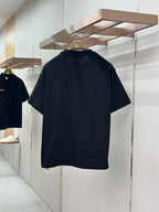 Navy crewneck short-sleeve T-shirt, plain back view