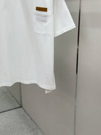 Off-white T-shirt hem and chest pocket detail
