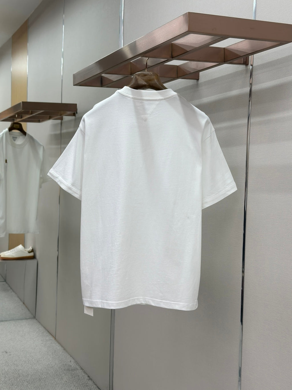 Off-white crew-neck T-shirt, back view