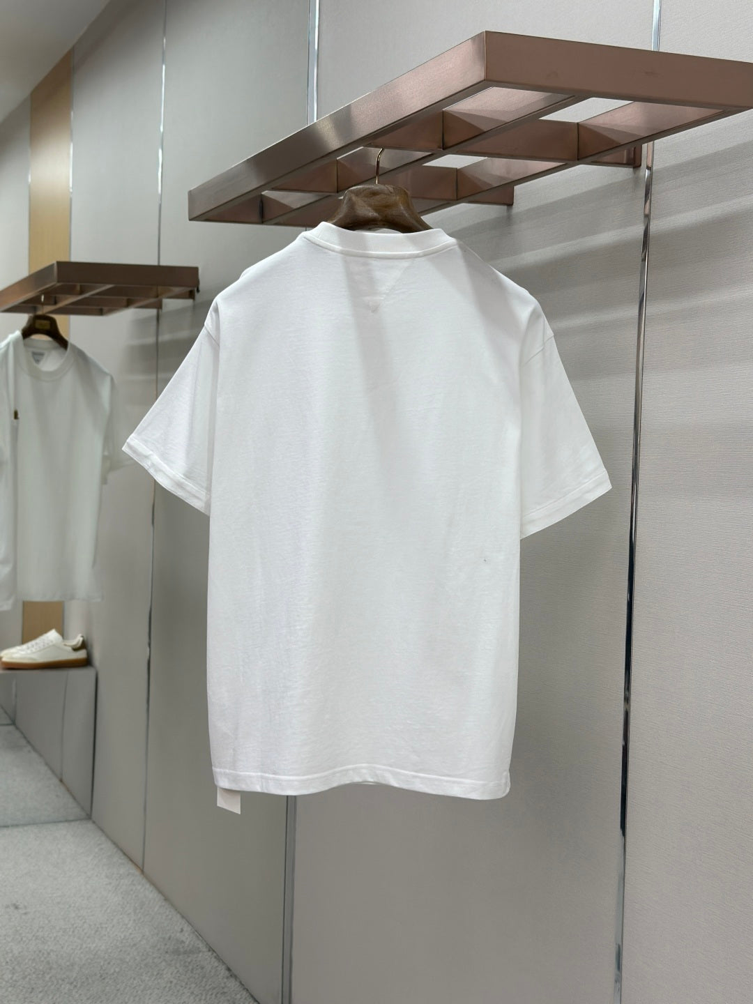 Off-white crew-neck T-shirt, back view
