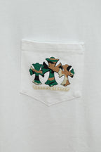 White short-sleeve T-shirt chest pocket graphic print