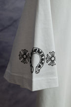 White short-sleeve T-shirt sleeve graphic print