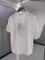 White crew-neck T-shirt, plain back with no visible graphic