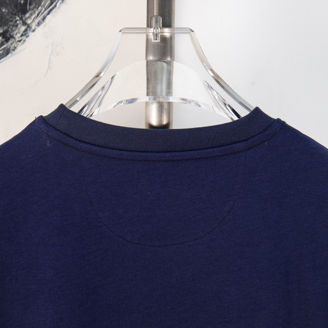 Fendi short-sleeve T-shirt back neckline seam in dark navy