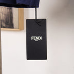 Fendi branded hang tag with FENDI ROME text attached to the T-shirt