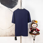 Fendi short-sleeve T-shirt back view in dark navy with hanging tag detail