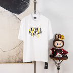 White Fendi short-sleeve T-shirt with multicolor logo graphic