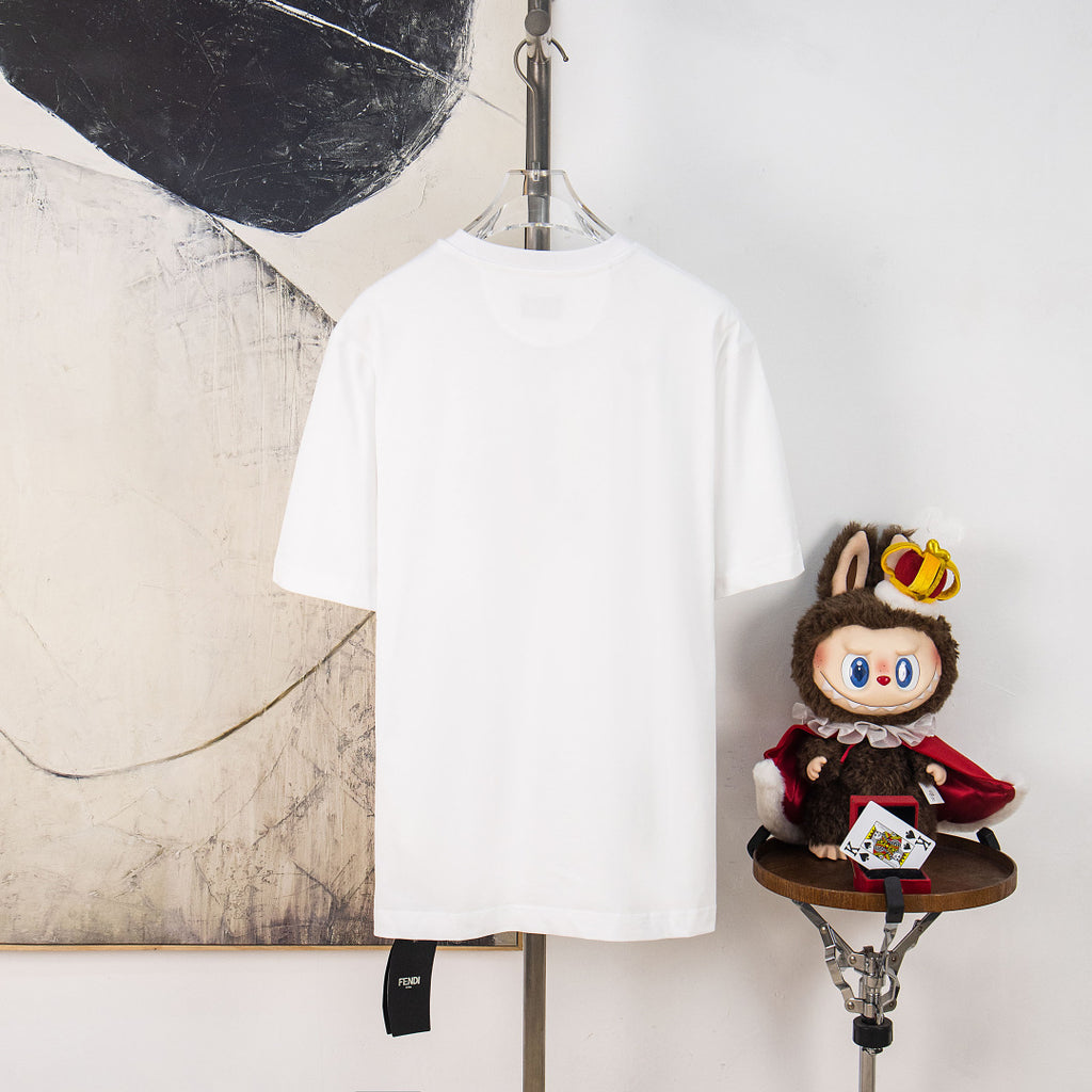 White Fendi short-sleeve T-shirt on hanger with front logo