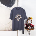 Fendi short-sleeve T-shirt in dark blue with Fendi logo graphic on front