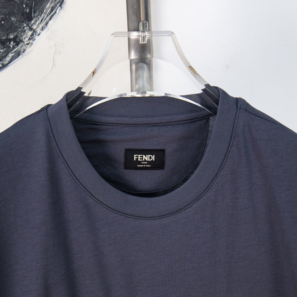 Fendi short-sleeve T-shirt collar with Fendi neck label, dark blue