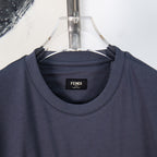 Fendi short-sleeve T-shirt collar with Fendi neck label, dark blue