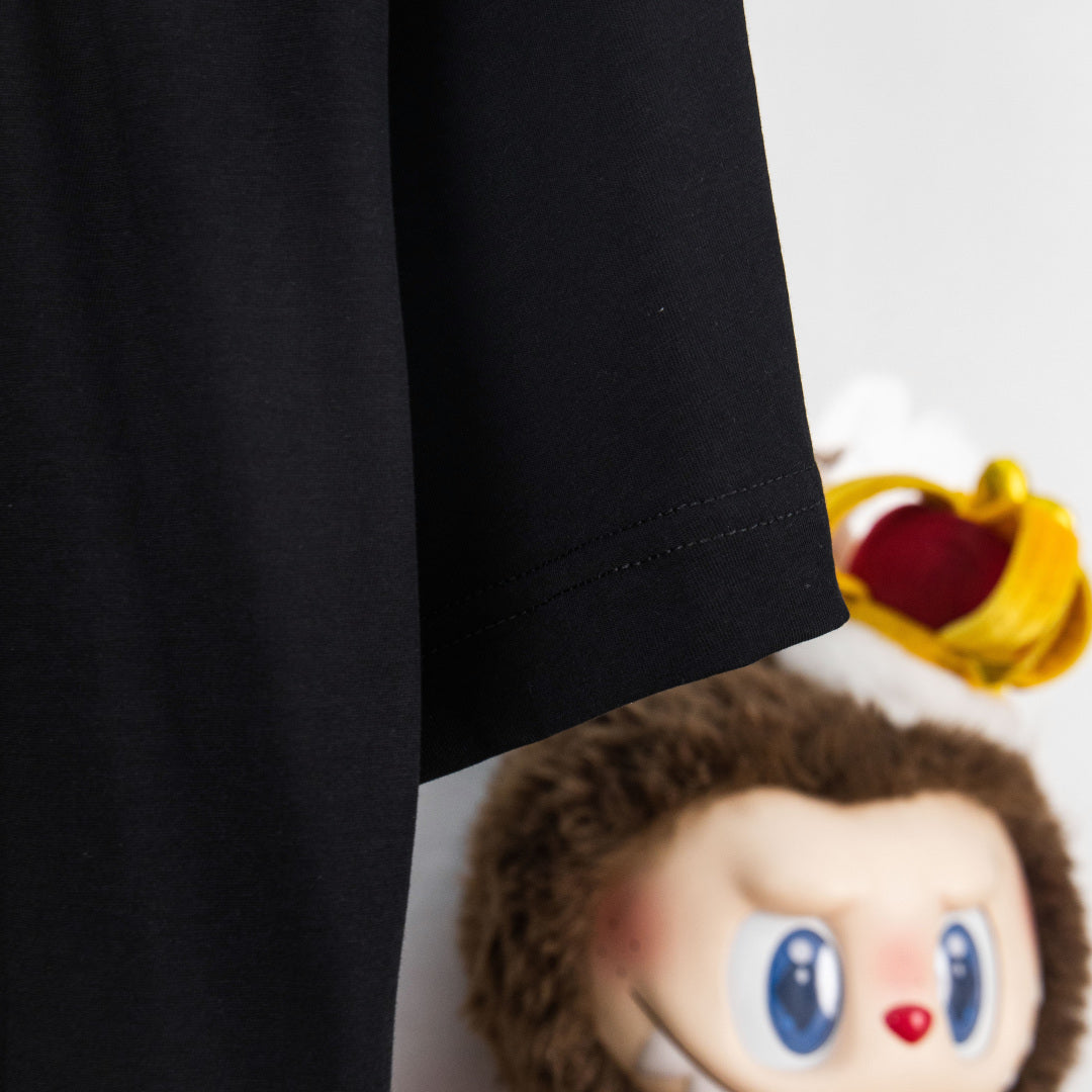 Fendi black T-shirt sleeve and hem detail