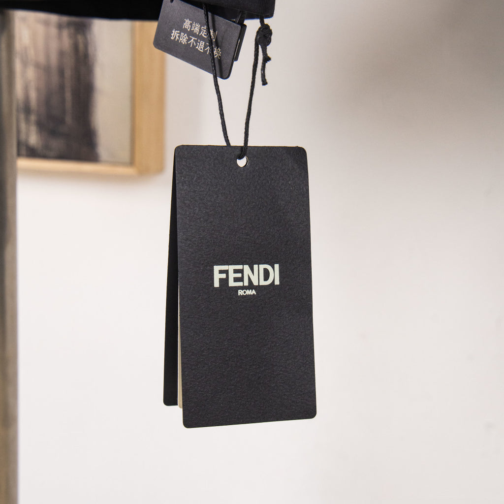 Fendi black hang tag with FENDI Roma logo