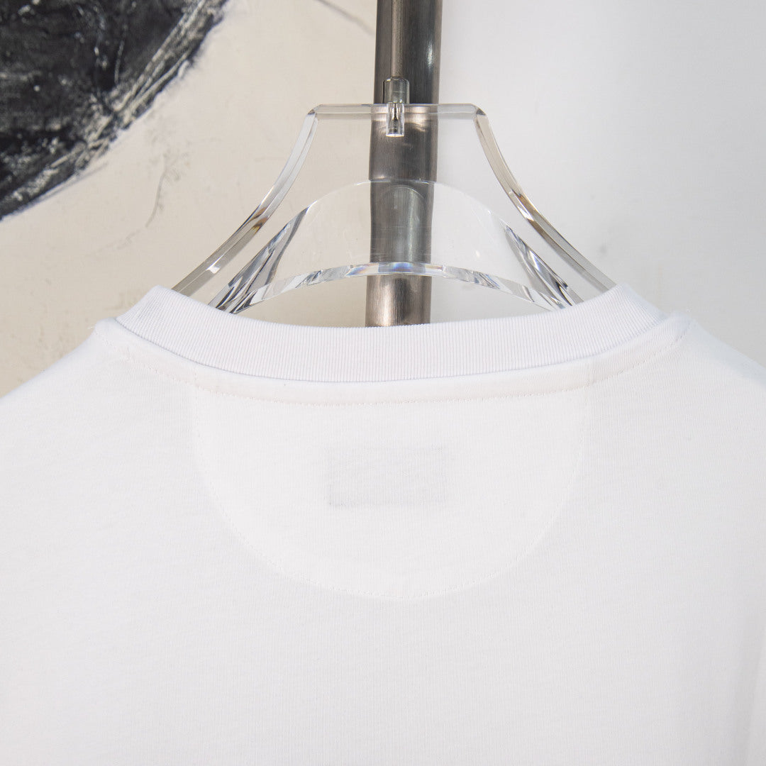 White Fendi T-shirt back view with crewneck collar