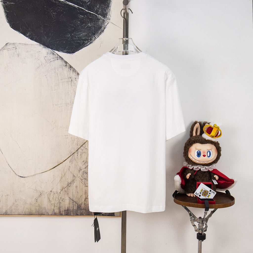 White Fendi T-shirt hanging display with front logo