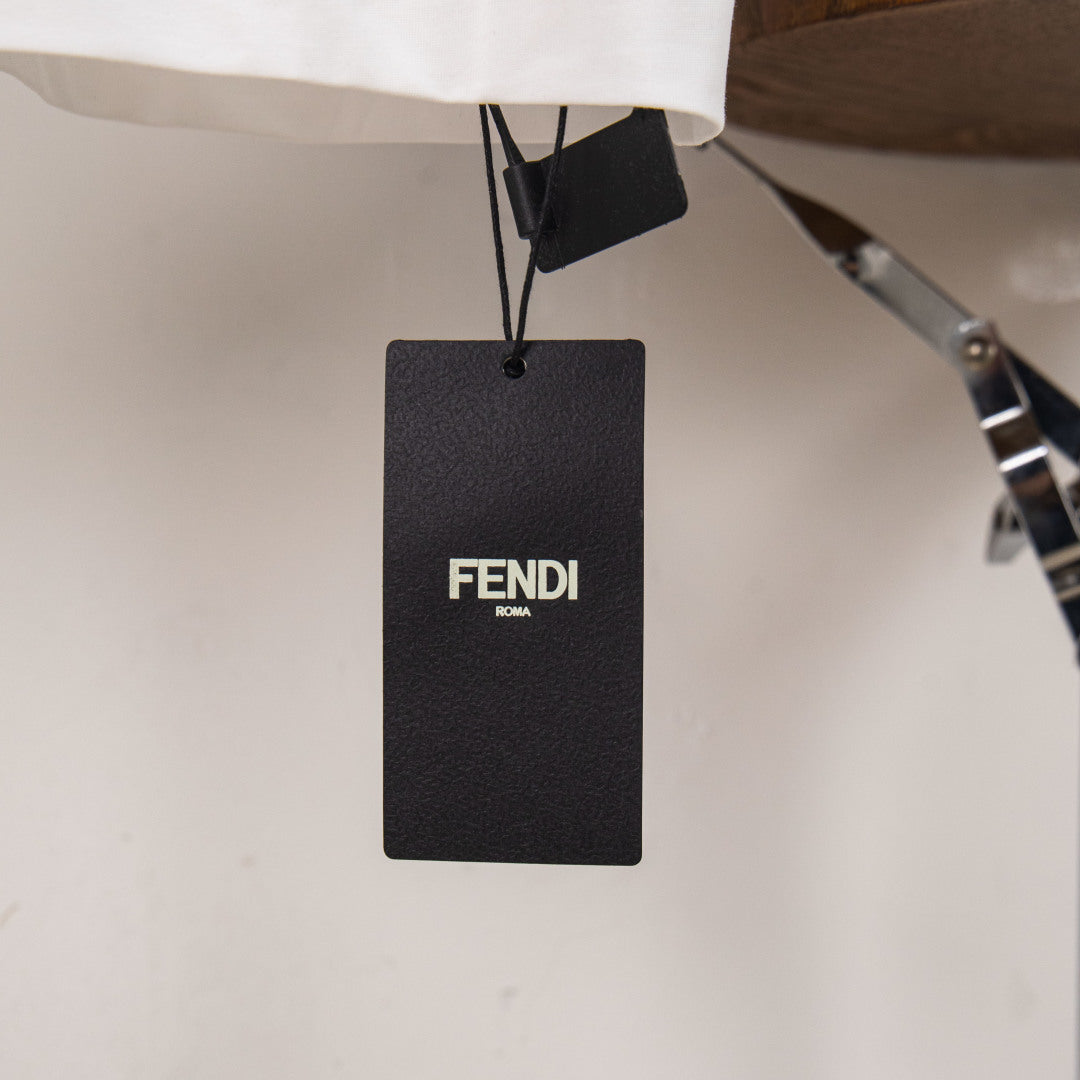 Fendi T-shirt tag with FENDI ROMA lettering