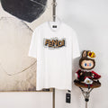 White Fendi T-shirt with large FENDI ROMA logo graphic on chest