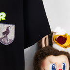 Black Dior T-shirt sleeve with crest patch detail