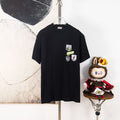 Black Dior T-shirt with colorful crest patches