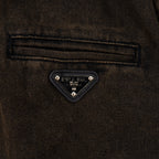 Jacket chest pocket with triangular Prada logo patch