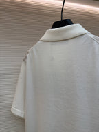Louis Vuitton short-sleeve polo shirt, plain white back with raised collar