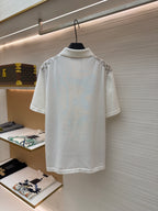 Louis Vuitton short-sleeve polo shirt, plain white with knit collar