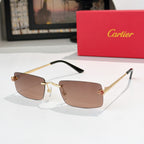 Cartier sunglasses with taupe lenses and gold-tone metal frame