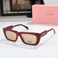 Burgundy rectangular eyeglasses with clear lenses