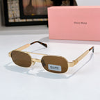 Gold-frame round sunglasses with dark brown lenses and tortoise-style temples