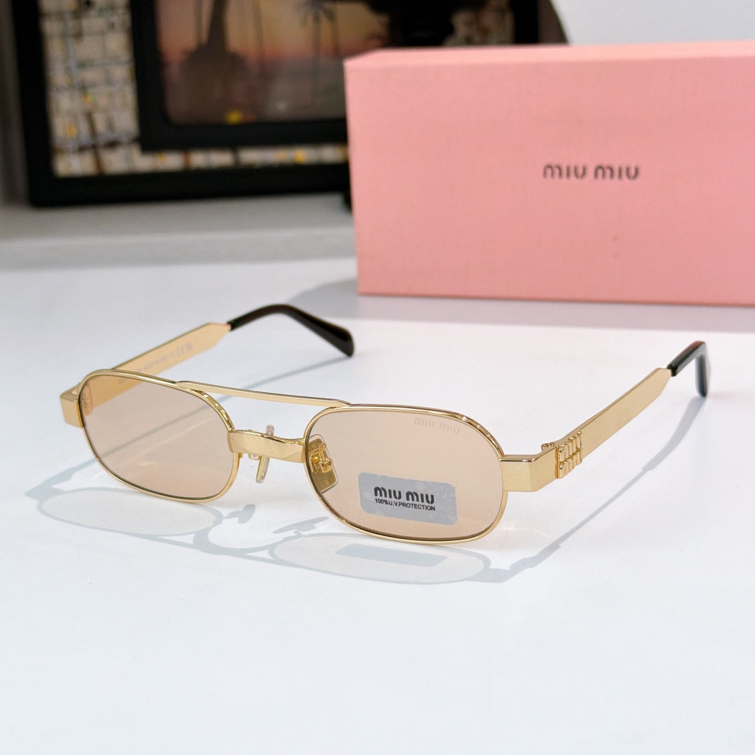 Gold-frame round sunglasses with amber lenses and tortoise-style temples