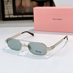 Gold-frame round sunglasses with light blue lenses and dark tortoise temples