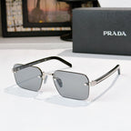 Square sunglasses with gray lenses and gold-tone frame