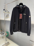Gucci hooded jacket in dark navy, front zip and flap pockets