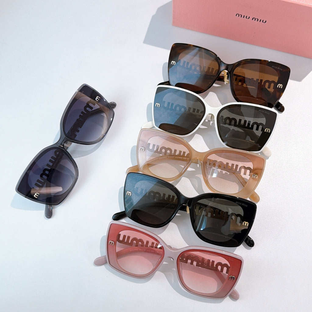 Assorted small square sunglasses in mixed colors with dark and tinted lenses