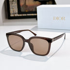 Sunglasses with dark brown frame and brown-tinted lenses