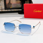 Cartier glasses with blue tinted lenses and silver metal frame