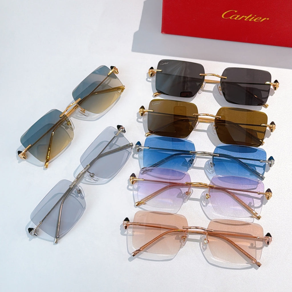 Cartier glasses assortment with mixed tinted lenses and gold or silver frames