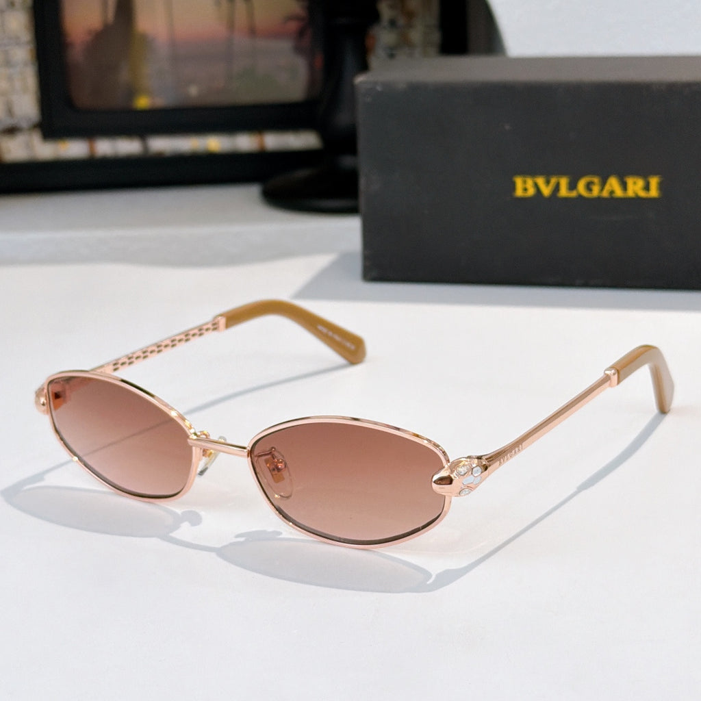 Sunglasses with rose gold frame and pink tinted lenses
