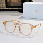 Round eyeglasses with light rose frames and clear lenses