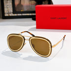 Dior sunglasses with gold frames and brown tinted lenses