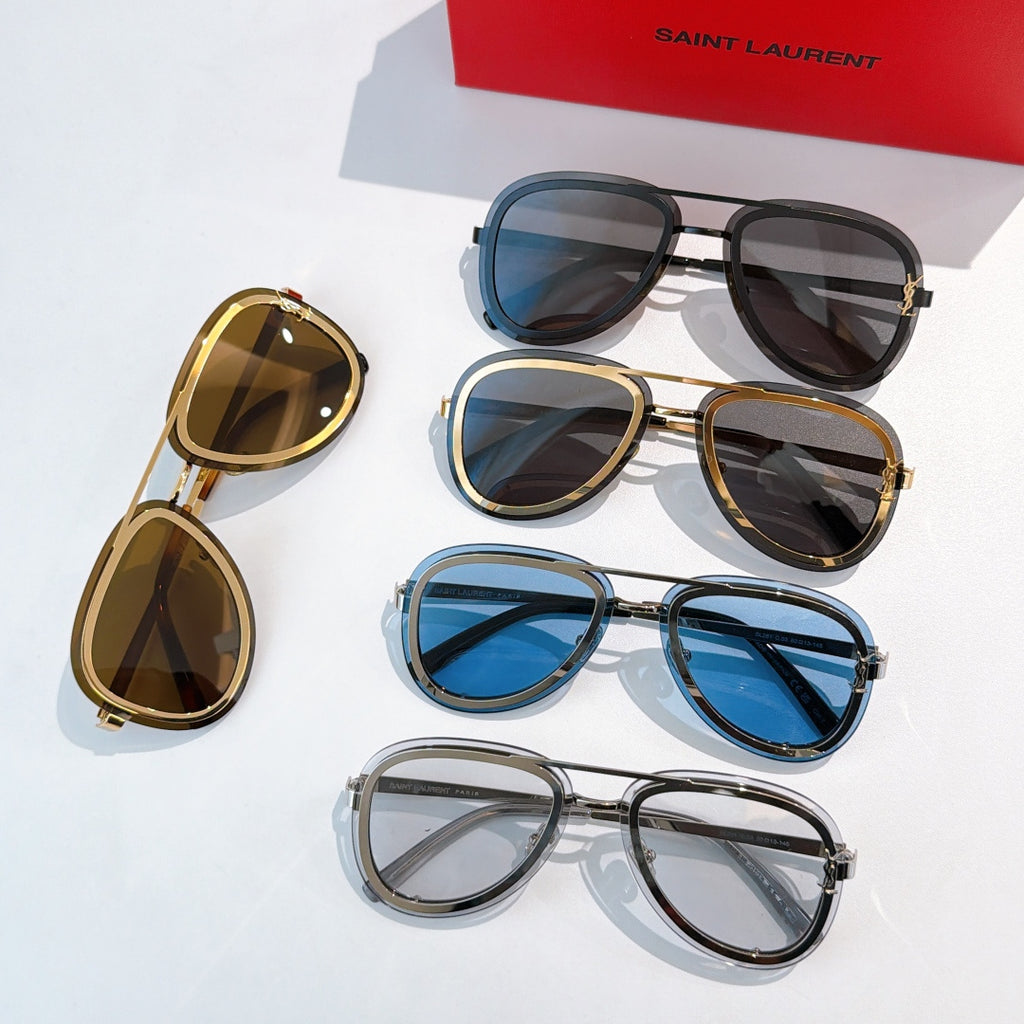 Dior sunglasses set of four pairs with blue, black, and clear frames