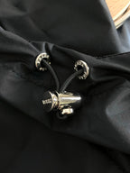 Prada black jacket collar with silver snap buttons