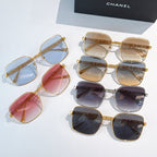 Chanel sunglasses assortment with mixed lens colors and metal logo temple details