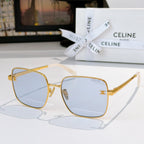 Celine sunglasses, gold frame with pale blue gradient lenses