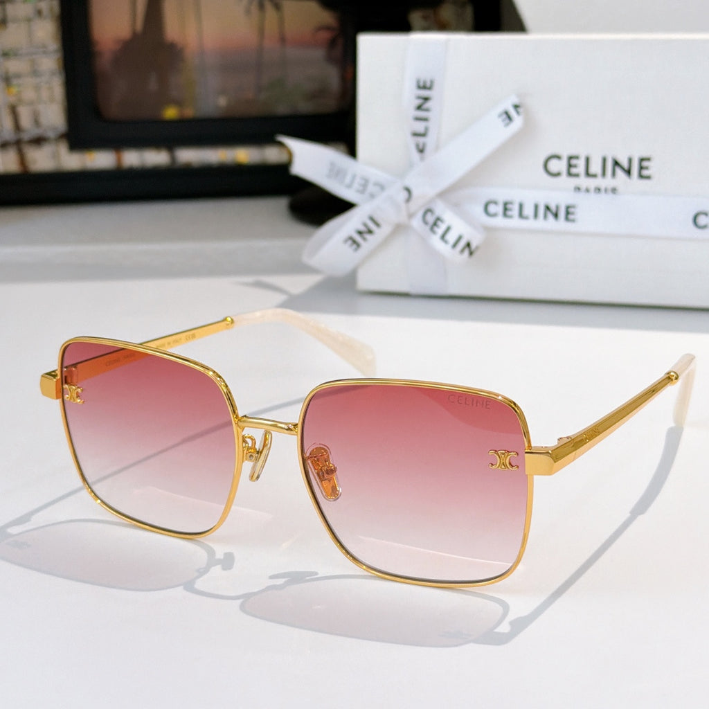 Celine sunglasses, gold frame with pink gradient lenses