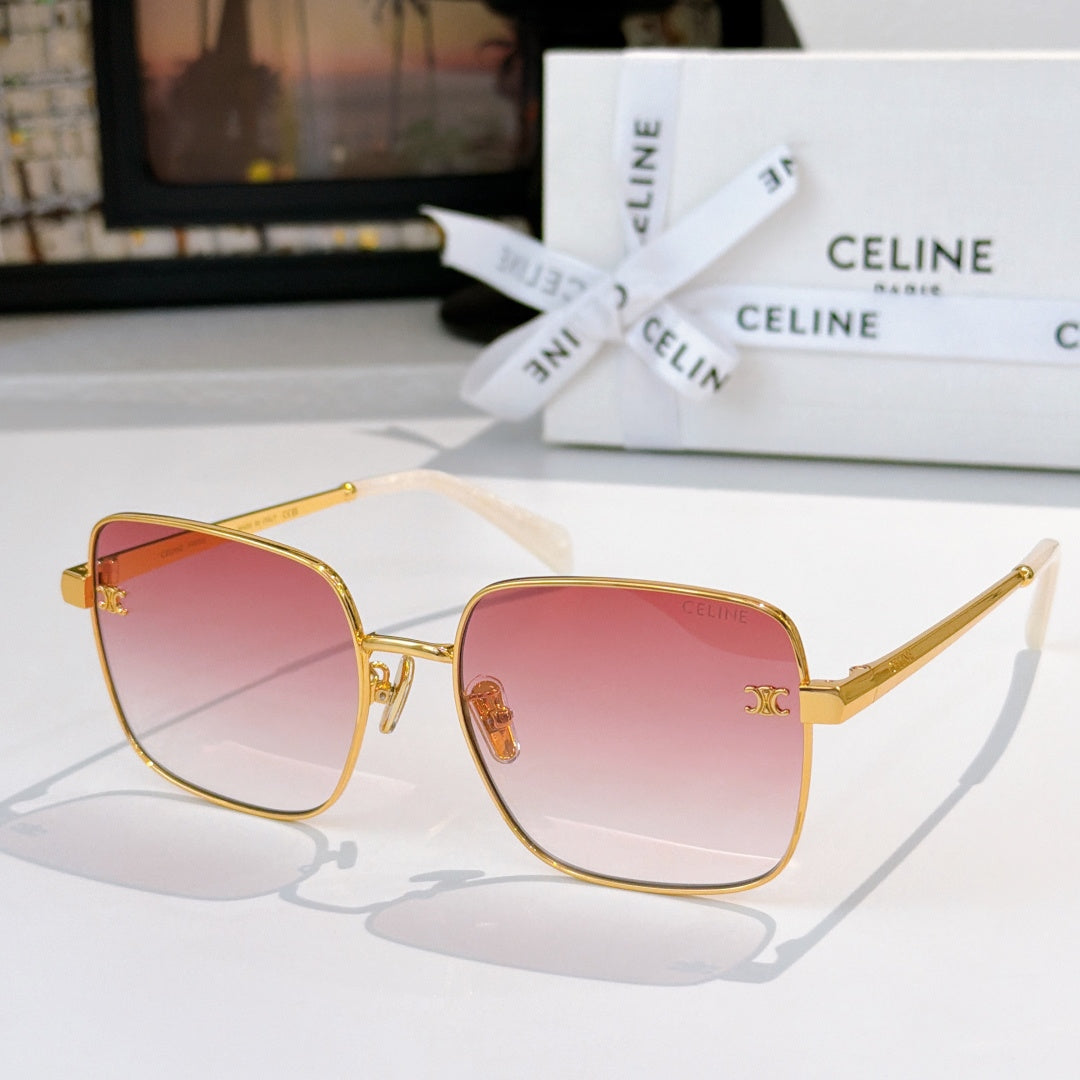 Celine sunglasses, gold frame with pink gradient lenses