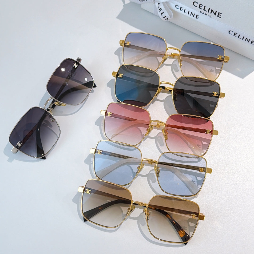 Celine sunglasses assorted, gold and dark frames with tinted lenses, multiple pairs