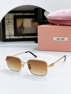 MiuMiu glasses with amber lenses and gold square frame