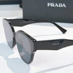 Prada black oversized square sunglasses with dark tinted lenses