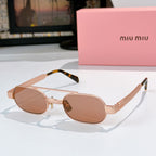 Gold-tone sunglasses with brown lenses and tortoiseshell temples